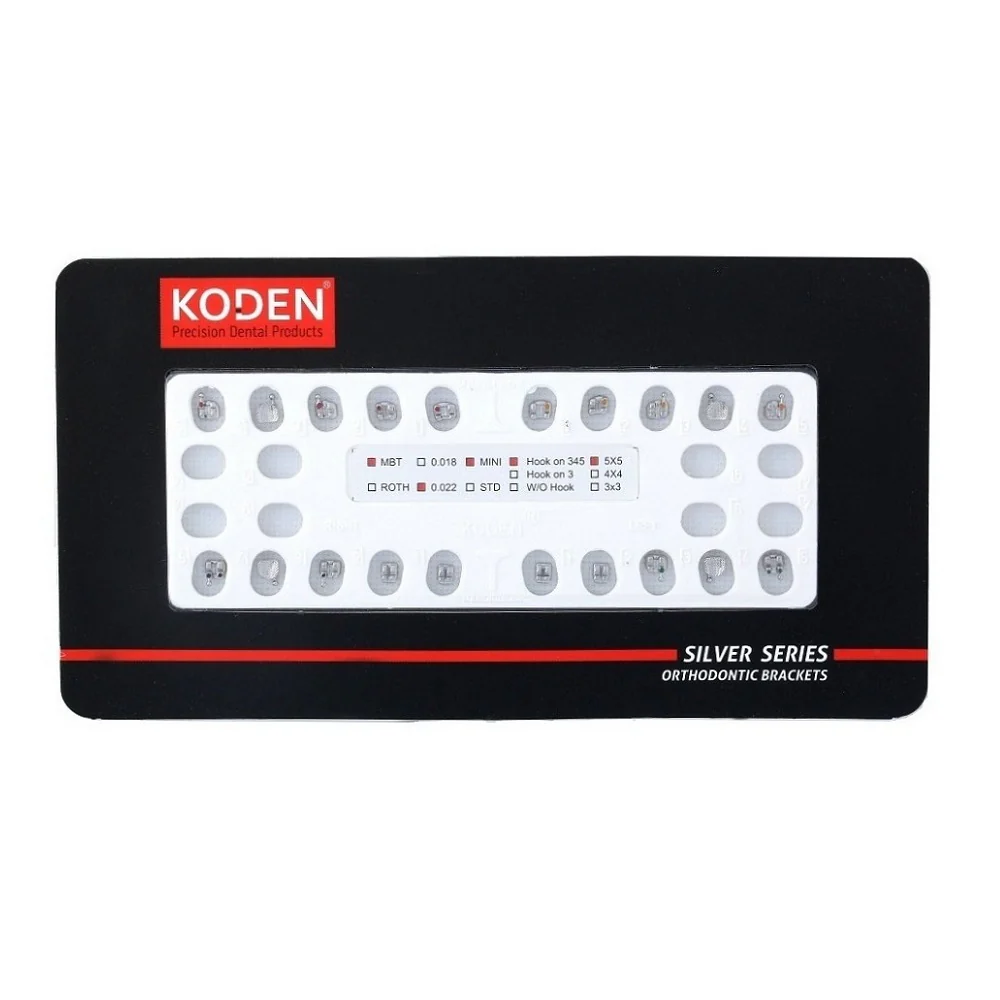 Koden Silver Series MBT Metal Bracket 3-4-5 Hook, 022" Slot with Metal Slot 20's/Pack